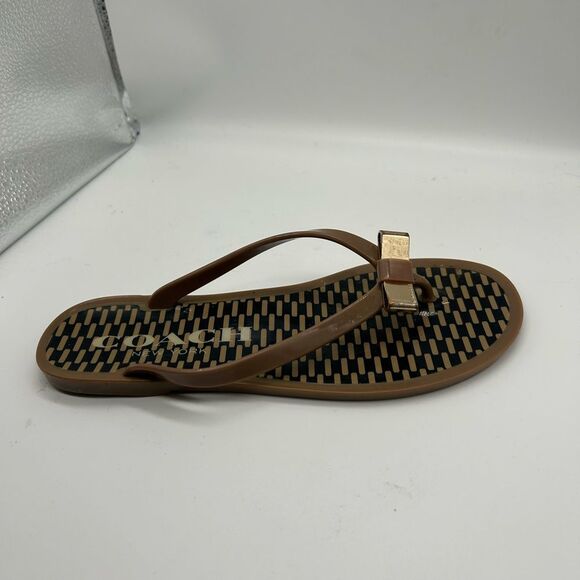 Coach Landon Jelly Flip Flops with Bow Accents Size 6B - Picture 9 of 13